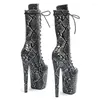 Dansschoenen Leecabe Snake 20 cm/8inches Pole Dancing High Heel Platform Boots Gesloten Toe