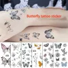 JXR4 Tatouage Transfert Fleur Autocollant Blossom Femme Femme Body Face Brack Joie Tatouage Autocollant Butterfly Children Flaser Sticker For Party Temporary Waterp 240427