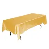 Tampons comprimés de table en satin rectangulaire linge de table en polyester lavable Tipe de table résistante pour le buffet de mariage SATEN MANTEL