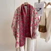 Scarves Autumn And Winter Small Fragmented Flower Scarf Elegant Celebrity Style Cashmere Women's Warm Cold Resistant Neck