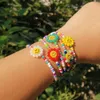 Beaded ZX Bohemian Handmade Flower Armband Womens Justerbar pärlkedjes charm grossistsmycken