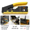 Strumenti All in One RJ45 Pinties Networking Crimper Cat5 Cat6 Cat7 Cat8 Crimping Network Strumenti passano attraverso Ethernet Cable Stripper Clamp