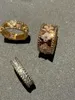 Marke Schmuck Original 18K Gold Rose Kaleidoscope Ring Set mit Diamanten voller vier Blattkleereihen breit und schmal Edition Perlenarmband für Frauen