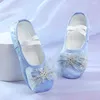 Chaussures de danse 1 paire de Snow Girls 'Dancing Gymnastics Satin Ballet Bow Bow Knot Lace Princess Perform