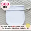 Jewelry Pouches Wholesale 300pcs Lots Of White Velvet Gift Pouch Flannel Bag For PAN Bracelet Charms Collection HQD Organizer Display