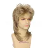 Hot Selling Mens Mullet Head Wig Rock Style Fluffy Short Curly Hair Synthetische vezelhoes