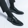 Buty męskie buty przyczynowe skórzane biuro Oxford Włochy w stylu ręcznie robione buty dla mężczyzn czarne derby buty buty design brązowy