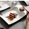 Plakalar Ev Seramik Plakası Saf Beyaz Düzensiz Akşam Yemekleri El Kabuk Soğuk Meze Ticari Çin Sofra Takımları
