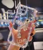 携帯電話のケースXiaomiに適したファッショナブルな透明でかわいい愛の弓ケース14 Ultra Redmi Note 12 13 Pro 4G透明ミラースパークリングダイアンJ240426
