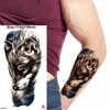 Tatuering överföring vattentät tillfällig tatuering klistermärke skog lejon tiger björn blixt kvinnor orm varg krona blommor kropp konst arm falska tatoo män 240426