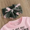 Roupas de roupas para menina menina roupas de verão eu recebo minha atitude de todas as mulheres t-shirt t-shirt tops shorts de camuflagem 3pcs