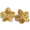 Stud Uworld hipoalergiczne stylowe kolczyki z kwiatami kwiatów Premium 18K Gold Stated Stael For Women Party D240426