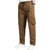 Men's Pants 2023 New Mens Spring/Summer Straight Set Cargo Pants Jogging Pants Multi Pocket Casual Loose PantsL2404