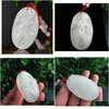 Colliers pendants chinois faits à la main à la main blanc naturel blanc afghan tardif sculpture nue sirène jade jade amet collier mode cadeau de mode de dhuy1
