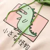 Hoodies Sweatshirts New Cartoon Mens Spring and Autumn Leisure Fashion Print Korean Sports Shirt Dinosaur Hoodie Top 240425