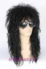 Hot Selling Mens Wig 80s Punk Long Curly Halloween Heavy Metal Rock