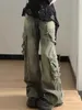Jean surdimensionné sur les coutures rivet américain lavé surdimensionné pour les femmes avec un ajustement lâche haut et un pantalon de vadrouille à jambe large mince 240420