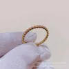 Designer High Version High version Van pearl ring womens 18k rose gold plated CNC finely carved layered round bead bracelet