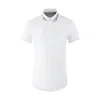 Mäns casual skjortor som säljer krage halv bokstav tryckt kortärmad modern kändis klassisk minimalistisk passning kontorslitage