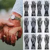 Tatueringsöverföring 2st Indien Mehndi Hand henna tatuering stencils återanvändbar målning stencil art tillfällig tatuering mall ärmmall bröllop brud skönhet 240426