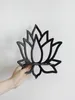 Étagère d'angle de cristal de lotus affichage des étagères murales en bois noir