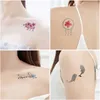 Tatueringsöverföring 30st/mycket små tillfälliga tatueringsklistermärken akvarell Moon Whale Flower Transfer Fake Tattoos Women Girls Body Shoulder Breasts 240427