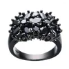 Cluster Rings Fashion Unique Female Black Oval Inlaid Cross Border Vintage Big Wedding Jewelry Gifts For Women Men