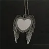 Pendant Necklaces Sublimation Fashion Jewelry Blank Wings Car Hanger Transfer Printing Consumables Drop Delivery Pendants Dhg4G