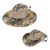 Wide Brim Hats Bucket Outdoor Sunhat Hunting Fishing Hat Sun Mesh Breathable Camo Foil Mens Q240427