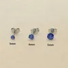 Étalon 2 pc lot cercle et forme carrée tanzania zircon bleu brete