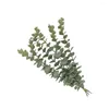 Flores decorativas 10pcs Hastes artificiais Eucalyptus folhas plantas realistas do ramo