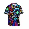 Chemises décontractées pour hommes chemises d'été plage floral choux hawaïen coloré fleur vintage hommes courte manche y2k top drôle
