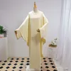 Vêtements ethniques Deux pièces Muslim Abaya Femmes Jilbab Islamic avec le hijab Dubaï Robe saoudie Modesty Prayer Robes Loose Kaftans