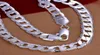 10MM width fashion simple stainless steel plated 925 silver plated thick chain necklace for hain curb jewelry figaro style necklac5893079