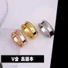 Designer Hoge versie Hoge versie V Goud Dikke vergulde 18K Mijin Kaleidoscoop Signature Clover Ring Able en Personalised