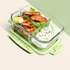 Bento Boxes New Style Lunch Box Glass 1050ML Microwave Food Container Company Q240427