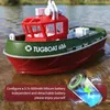 RC Tugboat 2.4G Remote Control Ship Dual Motor Power Proportionally Adjustable Steering Sealed Waterproof Structure Speed Boat 240417