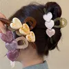 Hair Clips Barrettes Korean Y2k Summer Large Jelly Heart Hair Claw Clips Girls Trendy Acrylic Hairpin Barrettes Washing Face Headdress Accessories 240426