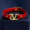 Designer Woman Men Bangle Vlogo Luxury Fashion Brand Letter V Metal Gold Armband Women Man Open Armband Jewelry Gift Uudd33