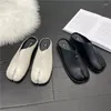 Casual schoenen mode tabi ninja flats lederen split teen platte vrouw gezellige loafers vrouwelijke lage hakken dames muller