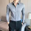 Men's Dress Shirts 45KG-110KG Long Sleeve Casual White Shirt Solid Business Formal Button Up