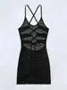 Swimwear pour femmes creux de curse à crélgère sexy licou licou couverture 2024 femmes en jupe de plage noire robe nage de bain maillot de bain maillot de bain de maillot de bain