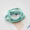 Beaded Polymer clay flat stone strip laminated metal gasket CCB hat fashionable Bohemian popular multi-color rainbow handmade beaded beach bracelet