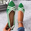 Casual schoenen ondiepe flats vrouwen puntige teen zomer dames 2024 vaste kleur niet-slip slijtage slijtage dames groot formaat