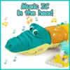 Mobiles# Infant Baby Musical Stuffed Animal Crocodile Activity Soft Toys Multi-Sensory Crinkle Rattle and Textures Cute Tummy Time Toys d240426