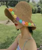 Cappelli estivi per donne fiori colorati cappelli fatti a paglia fatti a mano Panama Beach Cappello Ladies Wide Brim Sun Chapeu Feminino1923544