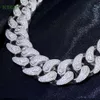 Custom Moissanite Cuban Link Chain Men Hip Hop 925 Silver White Gold Plated Cuban Chain Necklace Vvs Moissanite Link Jewelry