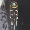 Dekorativa figurer Gold Flame Moon Crystal Window Wind Chime Pendant Sunlight Catcher Outdoor Garden Färgglad hängdekoration