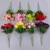 装飾的な花10ヘッド人工カーネーションホームデコレーションマルチカラービューティーシルクフェイクフェイクフェイクフェイクフェスティバルフェスティバル