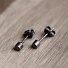 Stud Küpeler Yizizai Minimalist Siyah Yuvarlak Silindir Erkekler İçin Kadınlar 925 STERLING Gümüş Alerji Anti-Alerji Piercing Ear Takı Hediyeleri